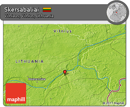 Physical 3D Map of Skersabaliai