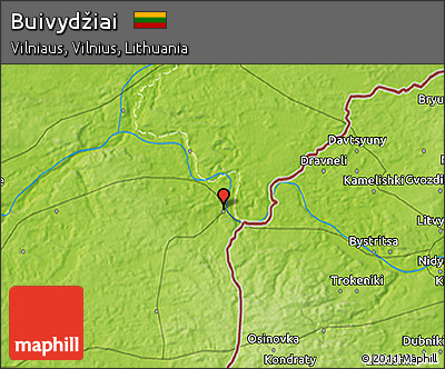 Physical 3D Map of Buivydžiai