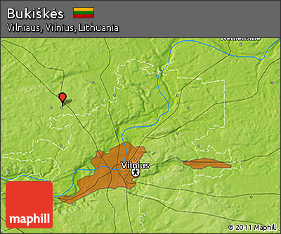 Physical 3D Map of Bukiškės