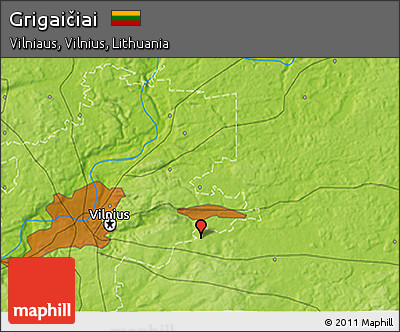 Physical 3D Map of Grigaičiai
