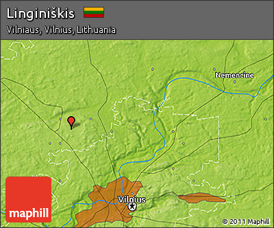 Physical 3D Map of Linginiškis