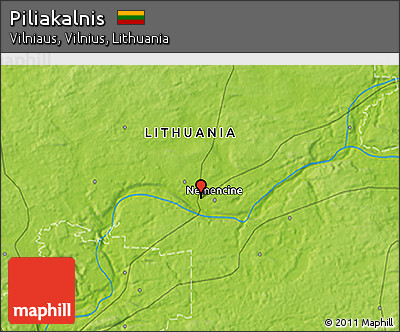 Physical 3D Map of Piliakalnis