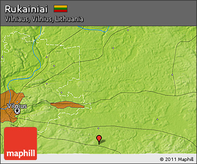 Physical 3D Map of Rukainiai