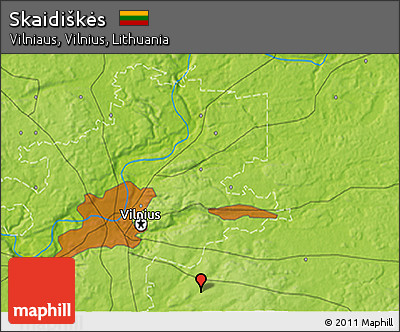 Physical 3D Map of Skaidiškės