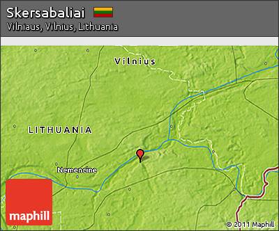 Physical 3D Map of Skersabaliai
