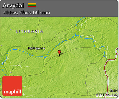 Physical 3D Map of Arvydai