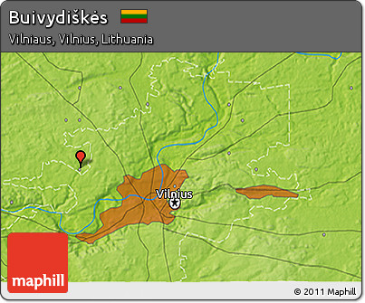 Physical 3D Map of Buivydiškės