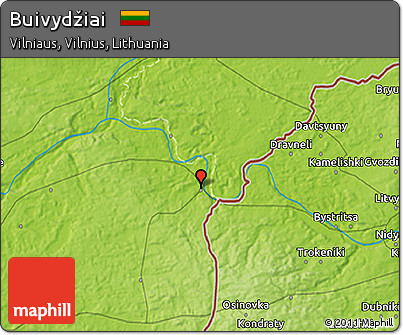 Physical 3D Map of Buivydžiai