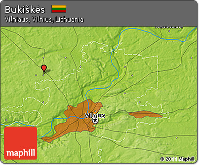 Physical 3D Map of Bukiškės