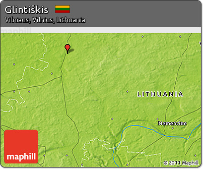 Physical 3D Map of Glintiškis
