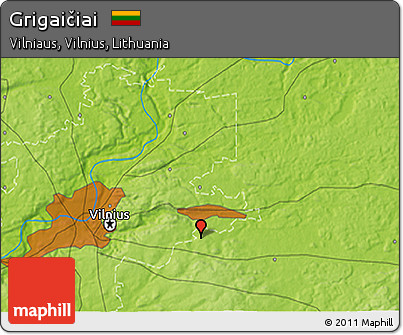 Physical 3D Map of Grigaičiai
