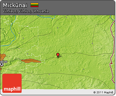 Physical 3D Map of Mickūnai
