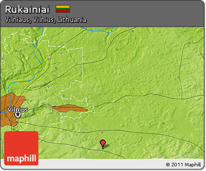 Physical 3D Map of Rukainiai