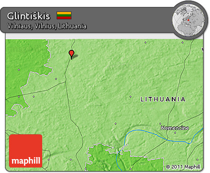 Political 3D Map of Glintiškis