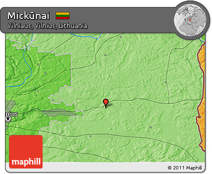 Political 3D Map of Mickūnai