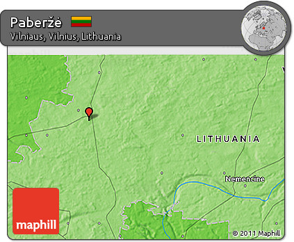 Political 3D Map of Paberžė