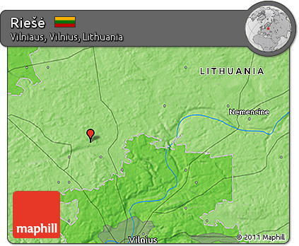 Political 3D Map of Riešė