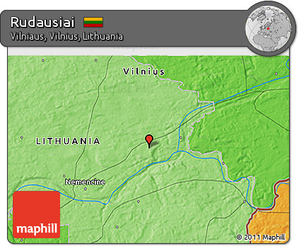 Political 3D Map of Rudausiai