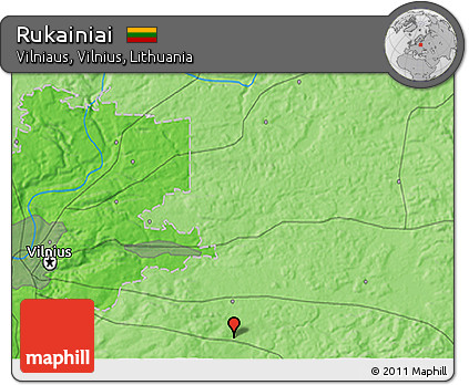 Political 3D Map of Rukainiai