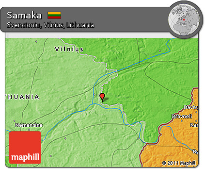 Political 3D Map of Samaka