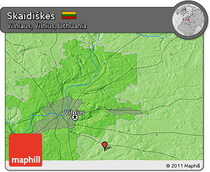 Political 3D Map of Skaidiškės