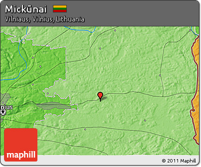Political 3D Map of Mickūnai