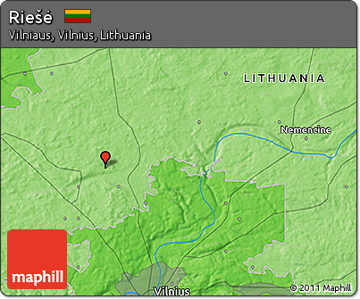 Political 3D Map of Riešė