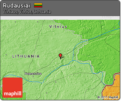 Political 3D Map of Rudausiai