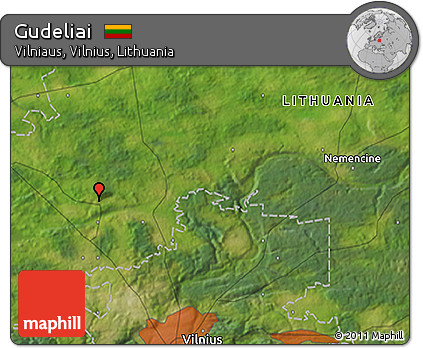 Satellite 3D Map of Gudeliai