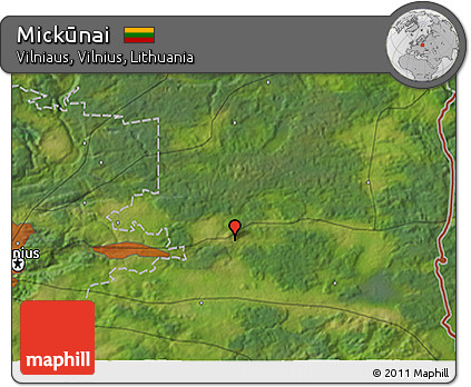 Satellite 3D Map of Mickūnai