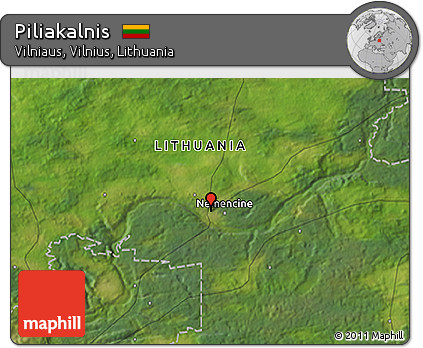 Satellite 3D Map of Piliakalnis