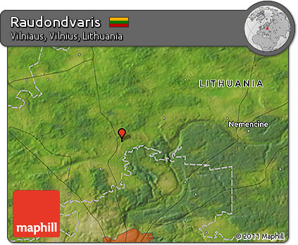 Satellite 3D Map of Raudondvaris