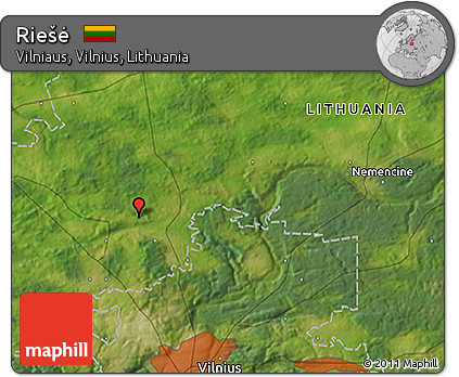 Satellite 3D Map of Riešė
