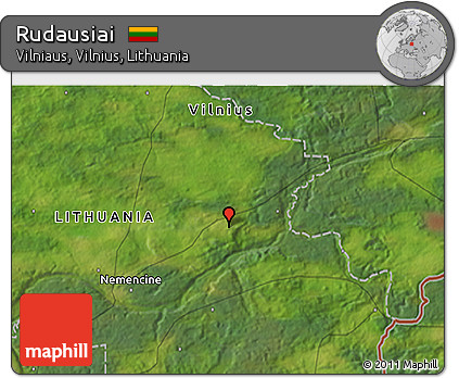 Satellite 3D Map of Rudausiai