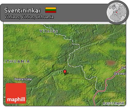 Satellite 3D Map of Šventininkai