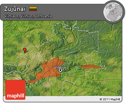 Satellite 3D Map of Zujūnai