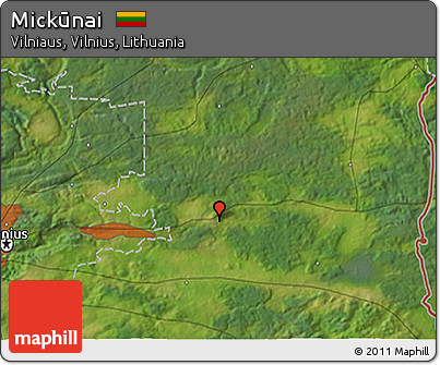 Satellite 3D Map of Mickūnai