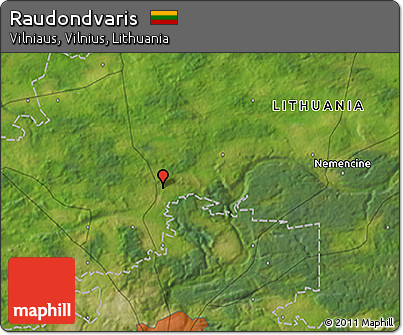 Satellite 3D Map of Raudondvaris