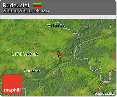 Satellite 3D Map of Rudausiai