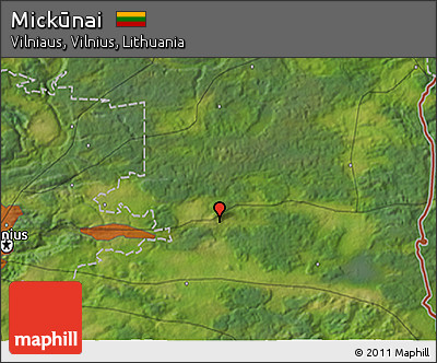 Satellite 3D Map of Mickūnai