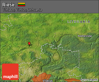 Satellite 3D Map of Riešė