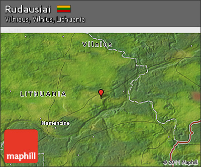Satellite 3D Map of Rudausiai