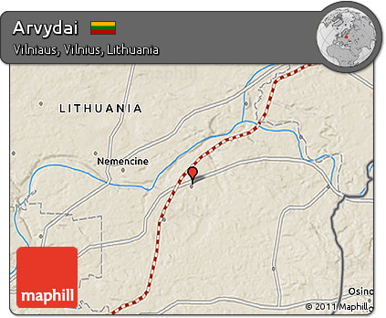 Shaded Relief 3D Map of Arvydai