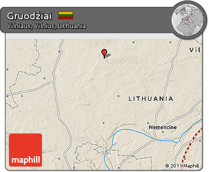 Shaded Relief 3D Map of Gruodžiai