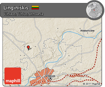 Shaded Relief 3D Map of Linginiškis