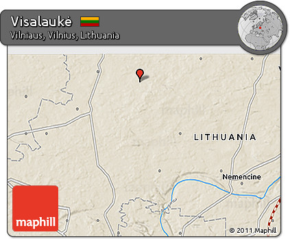 Shaded Relief 3D Map of Visalaukė