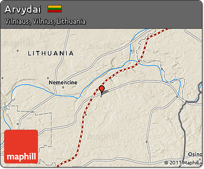 Shaded Relief 3D Map of Arvydai