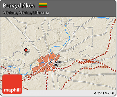 Shaded Relief 3D Map of Buivydiškės
