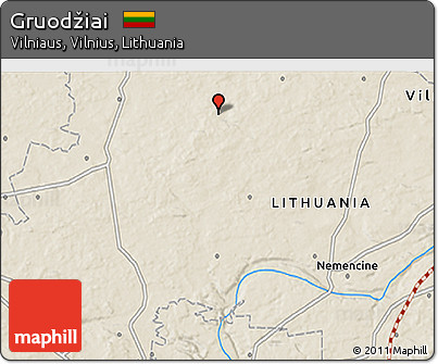 Shaded Relief 3D Map of Gruodžiai