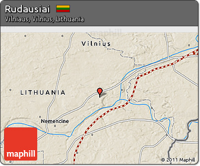 Shaded Relief 3D Map of Rudausiai